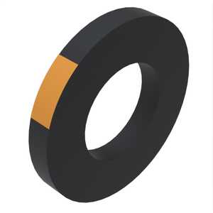 #10 Flat Washer, .203" ID, .438" OD, .031" Thickness, Butyl Rubber - Phosphate Ester Resistant, Orange Stripe. NAS1515K
