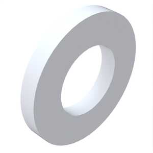 #10 Flat Washer, .203" ID, .438" OD, .031" Thickness, PCTFE - 390 Deg F Max Temp. NAS1515L