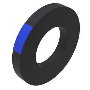 #10 Flat Washer, .203" ID, .438" OD, .031" Thickness, Silicone Rubber - Low Temp, Blue Stripe. NAS1515A