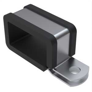 0.204" Rectangular Cushion Clamp, 1" Max Bundle Diameter, Aluminum Alloy, Chloroprene Rubber