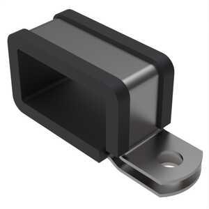 0.204" Rectangular Cushion Clamp, 1" Max Bundle Diameter, Stainless Steel, Chloroprene Rubber