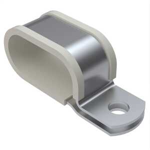 0.204" Elongated Cushion Clamp, 2 Wires, 1/2" Max Bundle Dia, Aluminum Alloy, White. NAS1714D2-8K