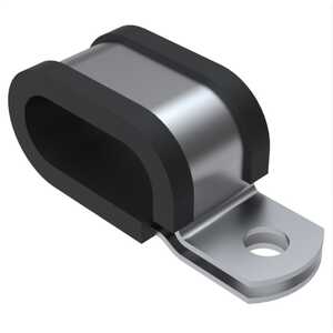 0.204" Elongated Cushion Clamp, 2 Wires, 1/4" Max Bundle Dia, Aluminum Alloy, Black. NAS1714D2-4S