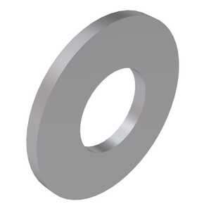 #10 Flat Washer, .203" ID, .438" OD, .032" Thickness, Brass, Silver Finish, AN961-10S