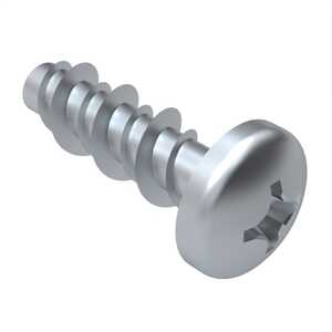 #10 X 1" Long, Pan Head Hi-Low Screw, Phillips, Steel, Zinc Clear Trivalent