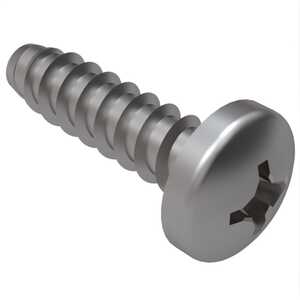 #10 X 1-1/2" Long, Pan Head, Type B Tapping Screw, Phillips, Stainless Steel. Specification - ASME B18.6.3