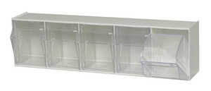 Quantum Storage Condiment Organizer, 5-1/4" L x 23-5/8" W x 6-1/2" H, White/Crystal