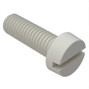 Essentra M10 X 16mm Long, Slotted, Cheese Head Machine Screw, Nylon, Natural