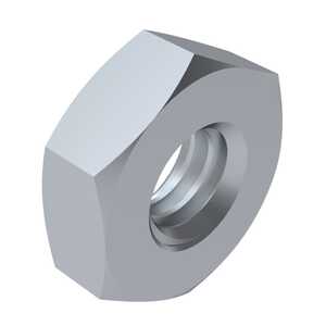 1" - 8 Small Pattern, Machine Screw Nut. 1/2" W X 55/64" H, Steel Grade 5, Zinc Clear Trivalent.