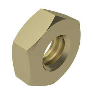 1-1/4" - 7 Small Pattern, Machine Screw Nut. 1-7/8" W X 1-1/16" H, Steel Grade 5, Zinc Yellow Trivalent.