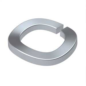 M10 Curved Split Lock Washer, 10.2mm ID, 18.1mm OD, 1.7mm - 1.9mm Thickness, Steel, Zinc Clear Trivalent. Specification - DIN128A