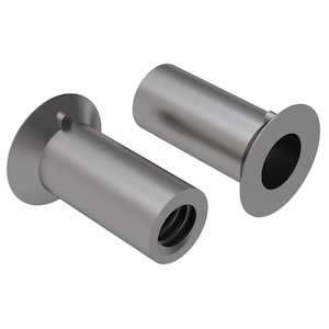 Countersunk Head Blind Rivet Nut, 1/2"-13 Thread Size, .625" Body Dia., .125-.226" Grip Range, Keyed Open End, Stainless Steel