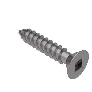 #10 X 1" Long, Flat 82° Head, Type A Tapping Screw, Square, Stainless Steel. Specification - ASME B18.6.3