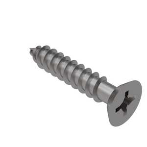 #0 X 1/8" Long, Undercut Flat 82° Head, Type AB Tapping Screw, Phillips, Stainless Steel.