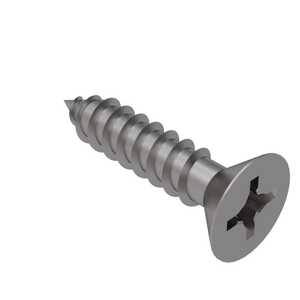 #0 X 1/2" Long, Flat 82° Head, Type AB Tapping Screw, Phillips, Stainless Steel.