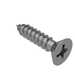 #0 X 1/8" Long, Undercut Flat 82° Head, Type AB Tapping Screw, Phillips, Stainless Steel.