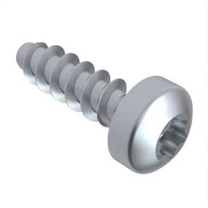 M1.6 X 3mm Long, Torx, Pan Head, Delta PT Screw, Steel, Zinc Clear Trivalent