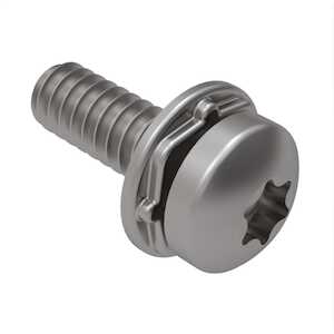 1/4" - 20 X 1/2" L, Torx, Pan Head SEMS Machine Screw, Square Cone Lock Washer, 316 Stainless Steel, Electropolished. Screw per ASME B18.6.3