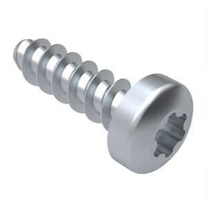 M1.6 X 4mm Long, Torx Plus, Pan Head, Delta PT Screw, Steel, Zinc Clear Trivalent