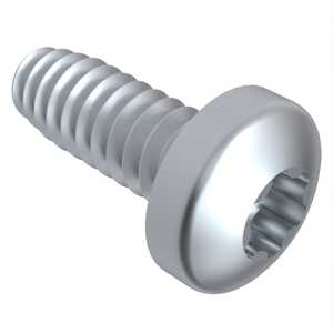 0-80 X 1/8" Long, Pan Head Taptite Screw, Torx Plus, Steel, Zinc Clear Trivalent, Specification - Head per ASME B18.6.3