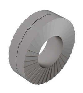 M6 Wedge Lock Washer, 6.6mm ID, 11mm OD, 2.45mm Thickness, Stainless Steel, Passivated