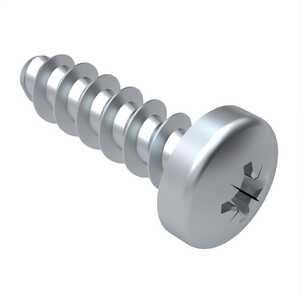 #8 X 1" Long, Pan Head PT Screw, Phillips, Steel, Zinc Clear Trivalent.