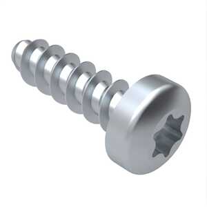 M1.6 X 15mm Long, Pan Head PT Screw, Torx, Steel, Zinc Clear Trivalent